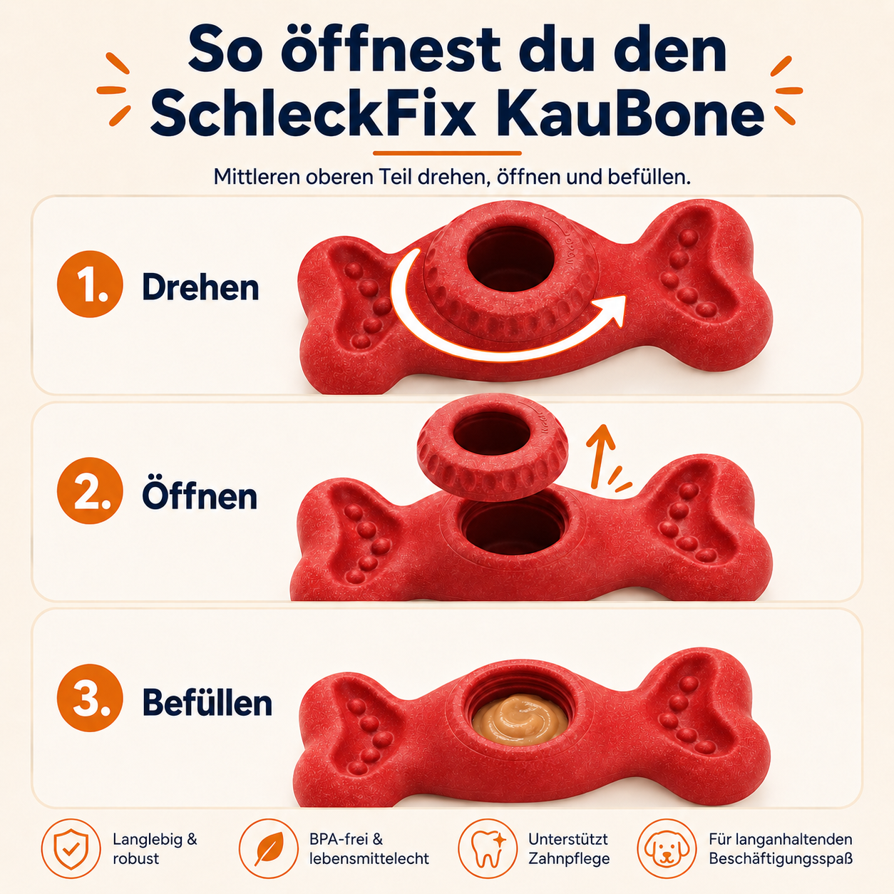 SchleckFix KauBone – Kauen, Schlecken & Beschäftigung in einem