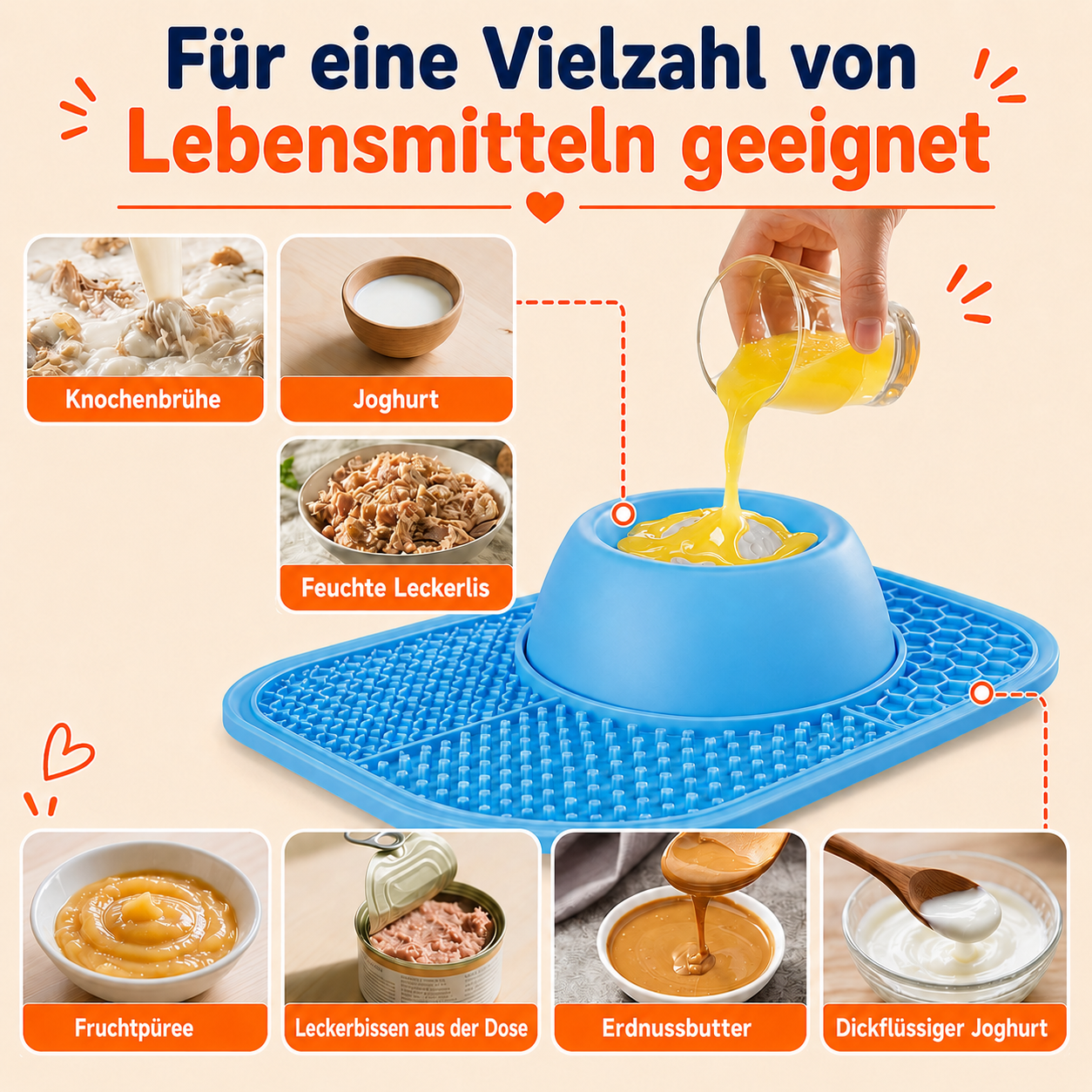 2in1 Schlecknapf für Vierbeiner - Beschäftigung, Entspannung & langsames Fressen in einem