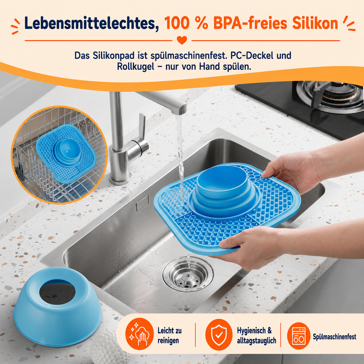 2in1 Schlecknapf für Vierbeiner - Beschäftigung, Entspannung & langsames Fressen in einem