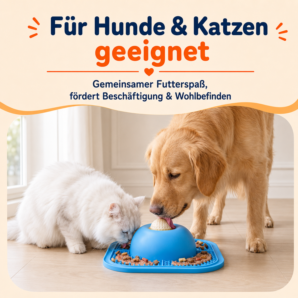 2in1 Schlecknapf für Vierbeiner - Beschäftigung, Entspannung & langsames Fressen in einem