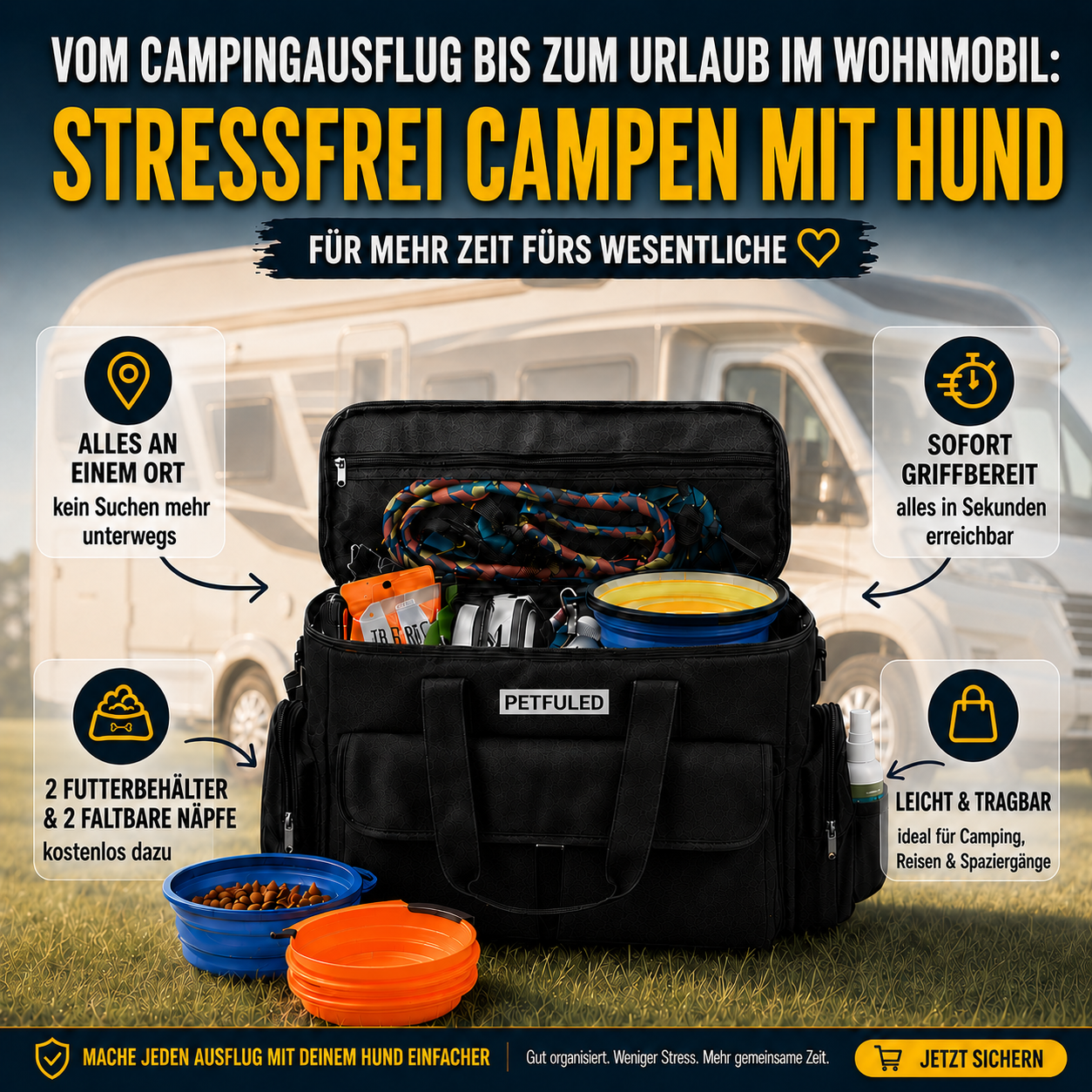 Hunde Reise-Tasche - Der Alleskönner für unterwegs