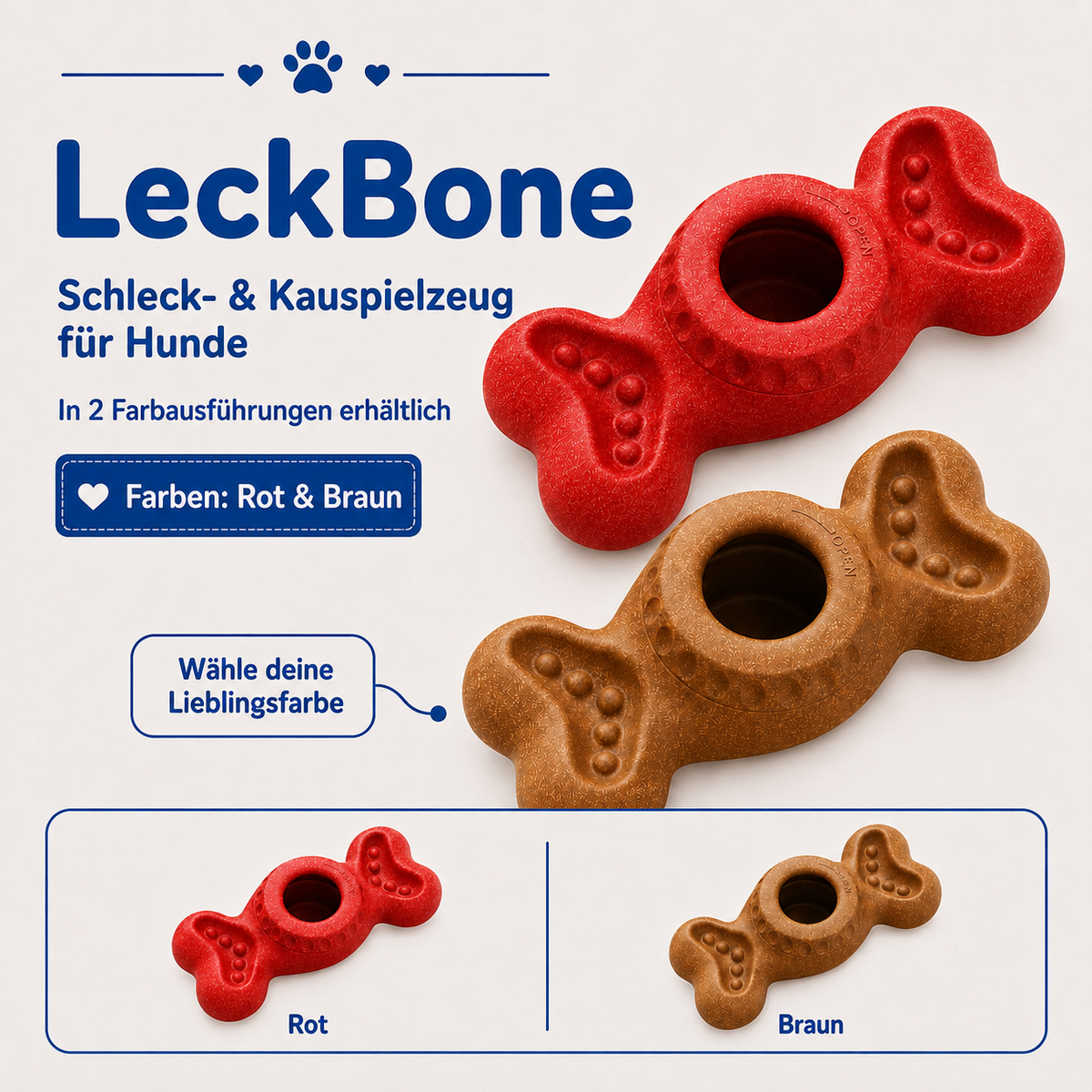 LeckBone – Schleck- & Kauspielzeug für Hunde