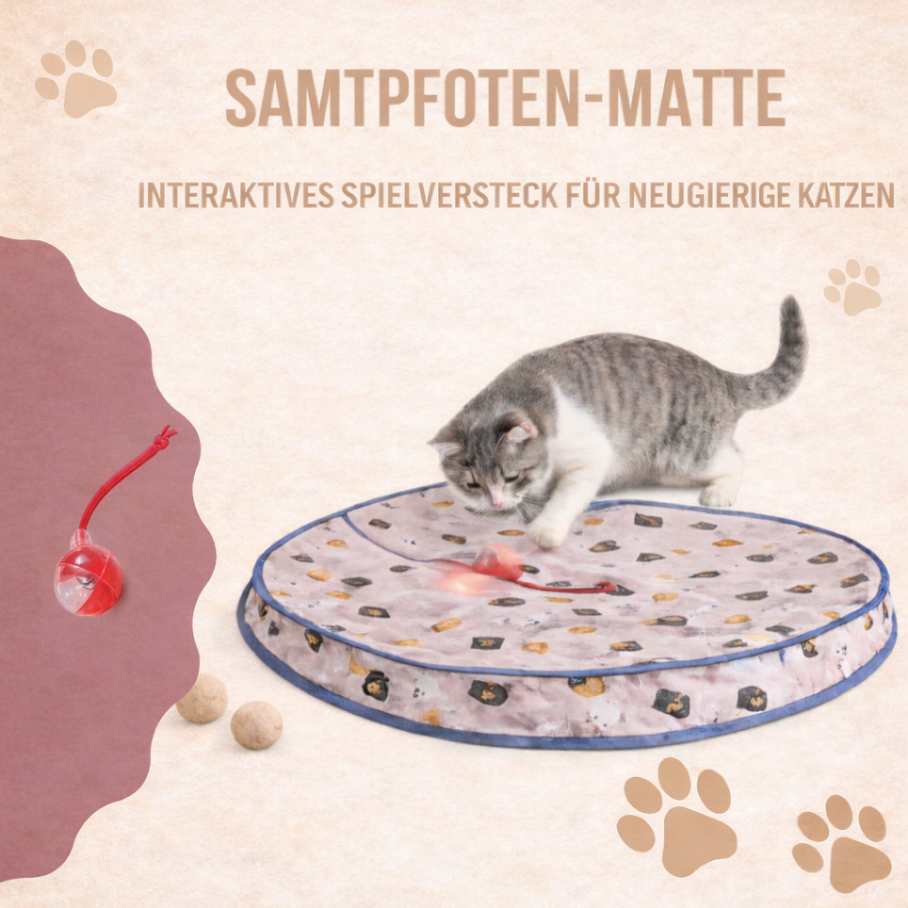 Samtpfoten-Matte – Interaktives Spielversteck für neugierige Katzen