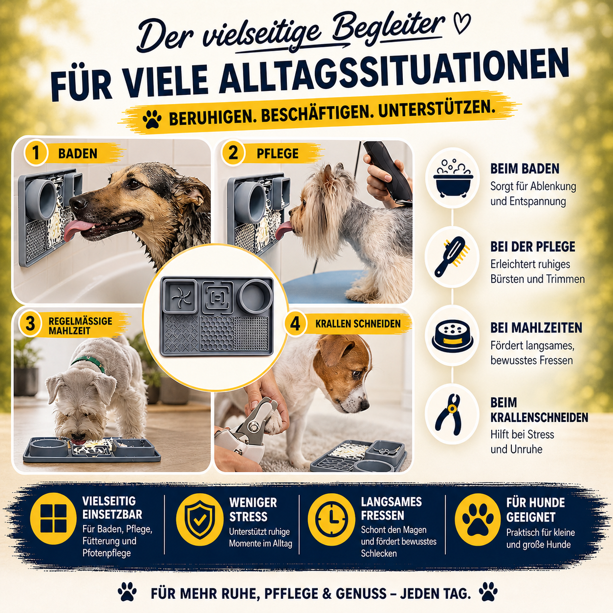Clevere Schleckmatte  – Spielspaß, Auslastung und Training