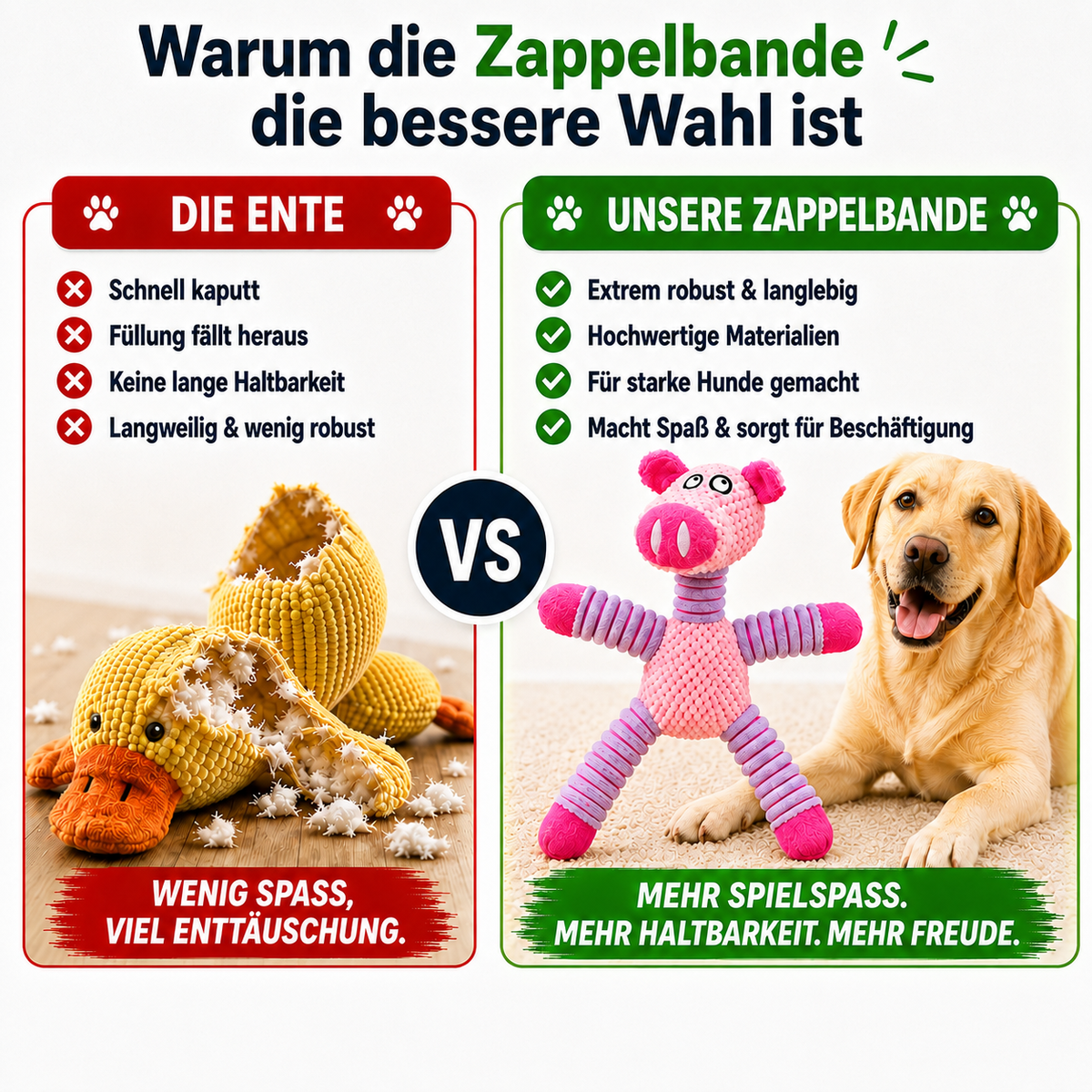 Zappelbande – das tierisch lustige Hundespielzeug