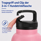 3-in-1 Trinkflasche für Hunde – Wasserflasche & 2 Näpfe für unterwegs
