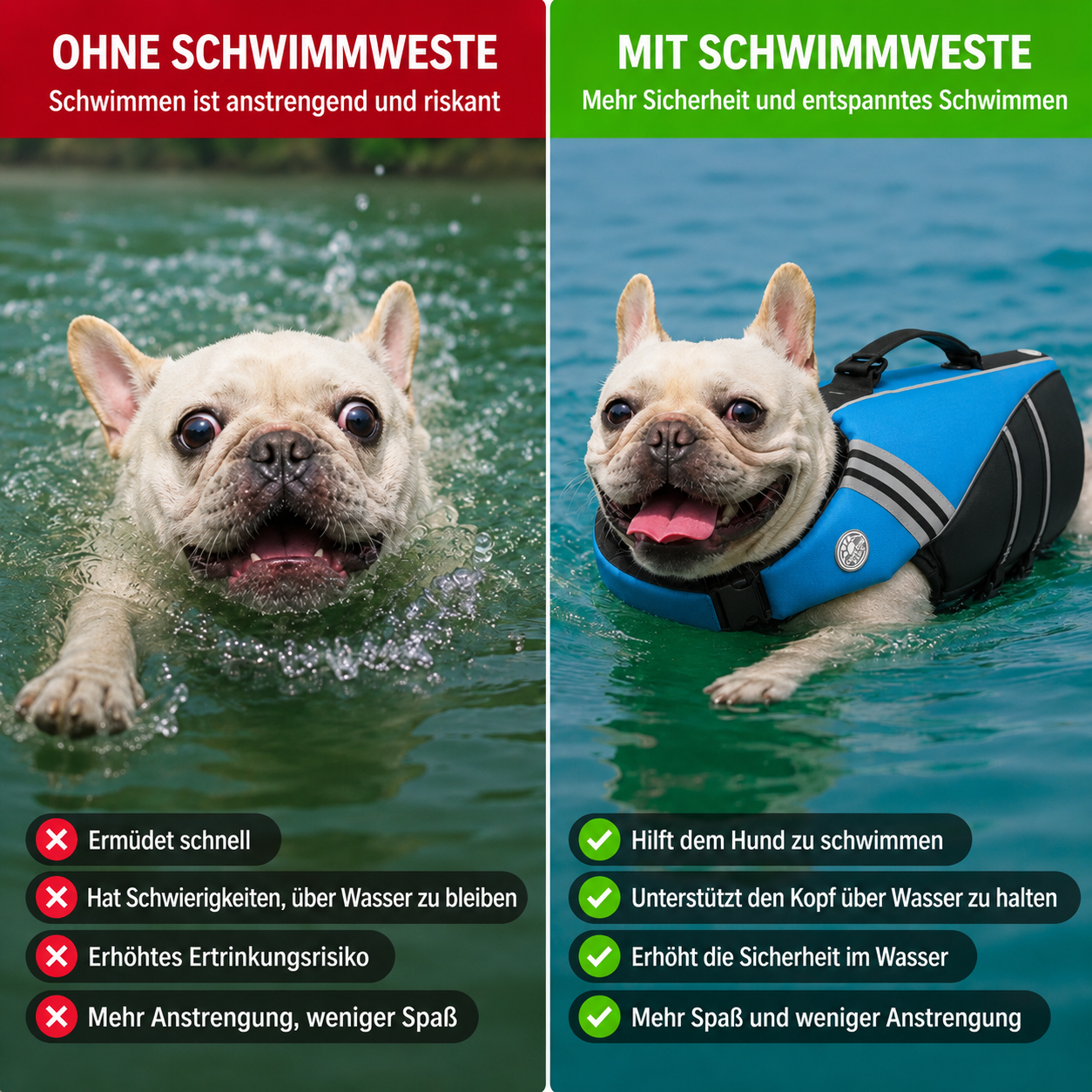 Hundeschwimmweste - für alle Rassen