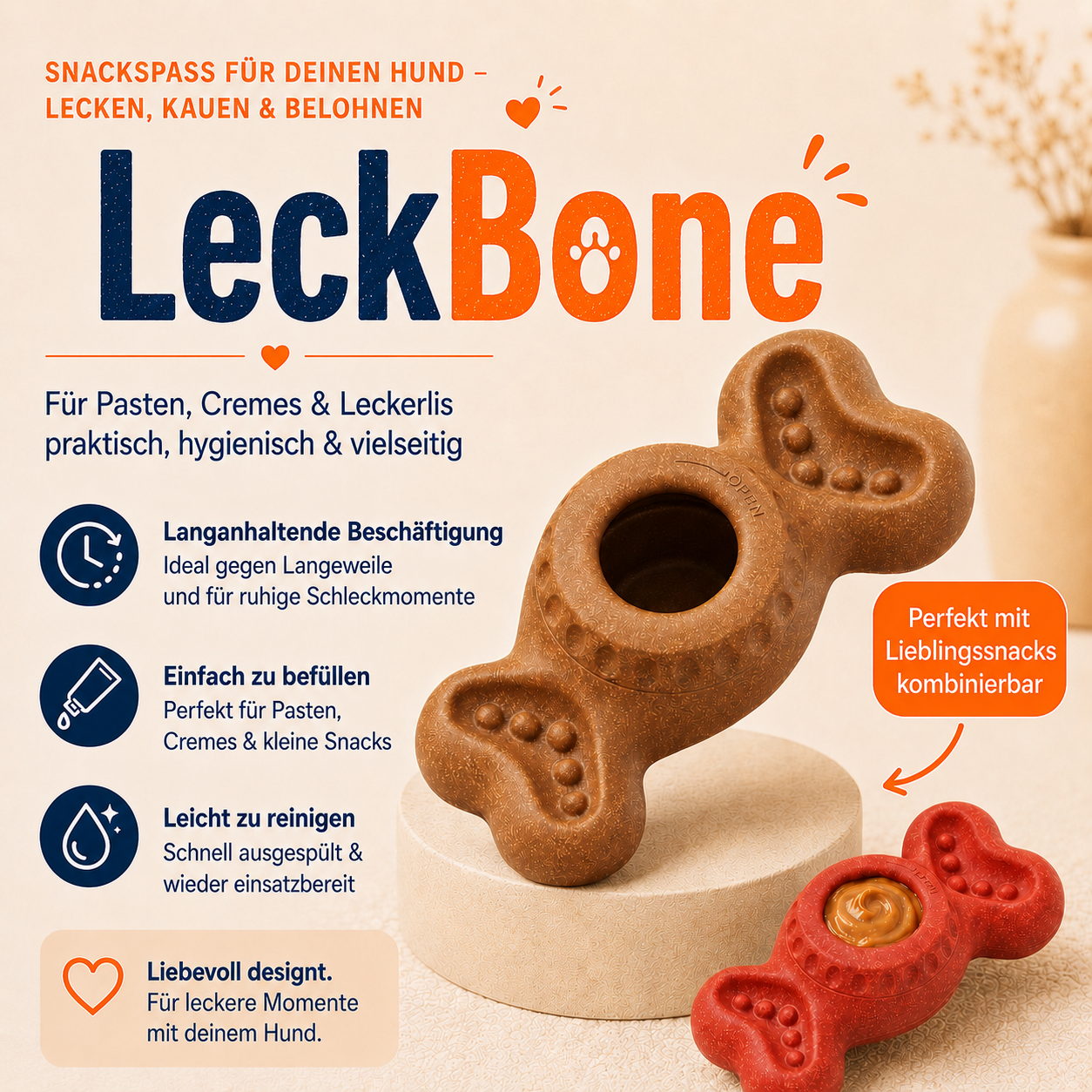 LeckBone – Kauen, Schlecken & Beschäftigung in einem